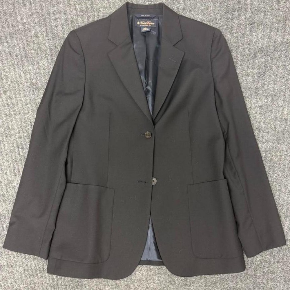 Brooks Brothers Vintage Italian Black Wool Blazer Jacket Womens 4 Made in Italy